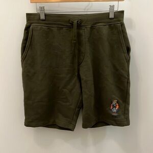 Polo Ralph Lauren Men’s Shorts Bear Fleece Pockets Drawstring Green Size Small
